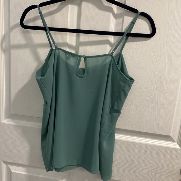 Naked Zebra Diagonal Tier Layered Cami/Tank. Color Turquoise. Size M. - Picture 3 of 4